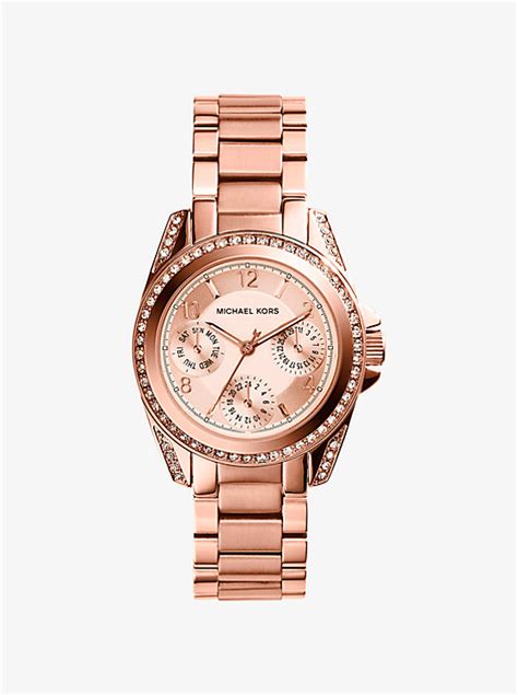 michael kors mini blair gold tone|blair mini pave rose gold tone.